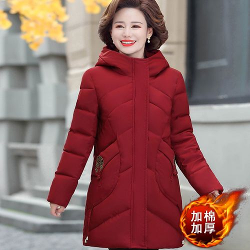 温暖过冬，优雅如初——JG-2146中老年加棉加厚中长款棉服外套